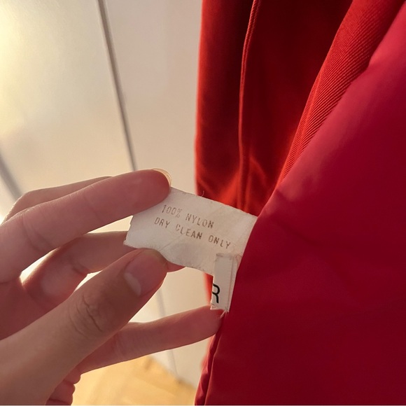 Vintage Red Long Lined Trench Coat Designed for Northwest Airlines by Disney - Picture 6 of 7